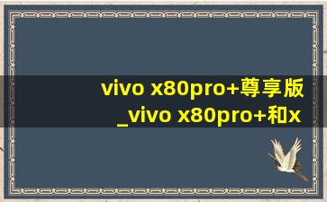 vivo x80pro+尊享版_vivo x80pro+和xnote哪个好
